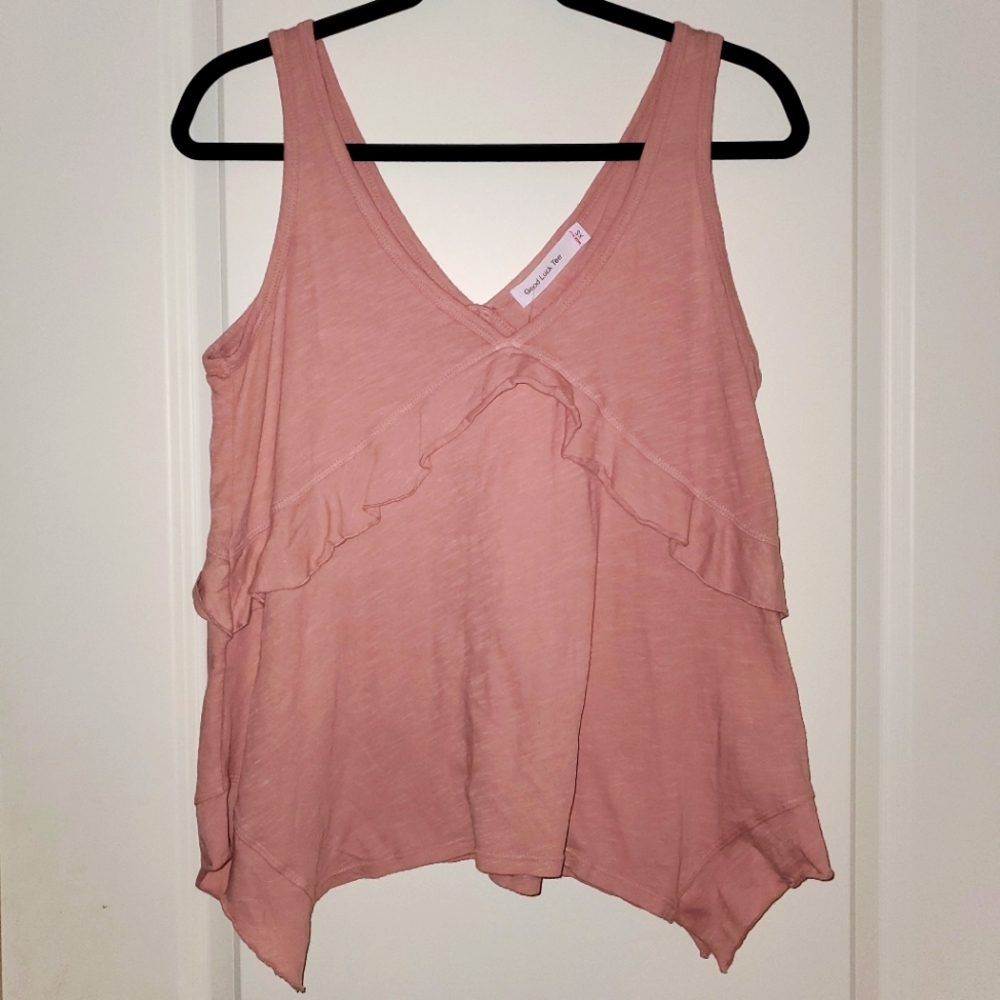 XS Good Luck Tee, Anthropologie, Blush